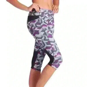 Athleta Chain Be Free Knicker Purple Multicolor Cropped Legging Size XS